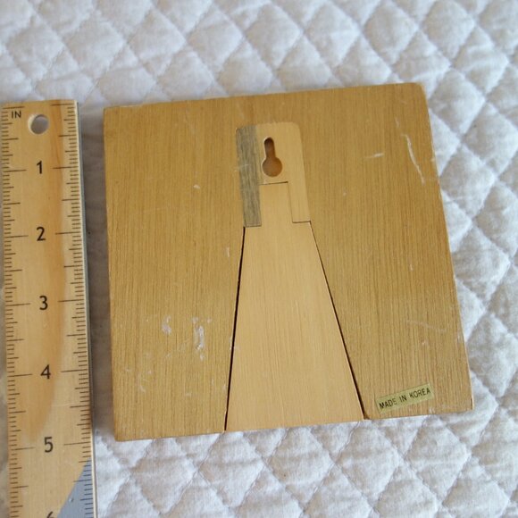 Vtg Korea Handpainted Wood Bird Wall or Table Display “Nature is the art of God” - Picture 3 of 4